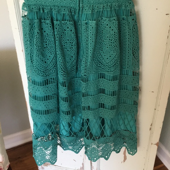 Anthropologie Geode teal lace dress - Picture 4 of 7